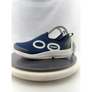 OOFOS OOmg Sport Mens Size 8 Trainer Navy Blue White Slip On Recovery Shoes NEW
